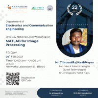 One day National Level Workshop on MATLAB for Image Processing 2023